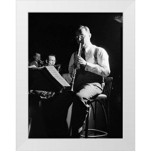 Portrait of Benny Goodman-New York 1947 White Modern Wood Framed Art Print by Gottlieb, William