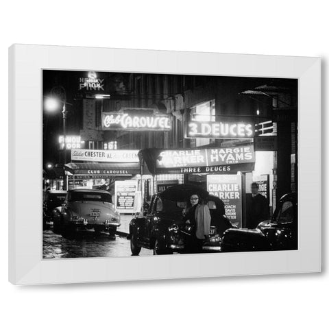 52nd Street-New York City 1948 White Modern Wood Framed Art Print by Gottlieb, William