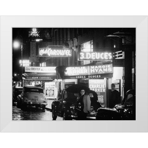 52nd Street-New York City 1948 White Modern Wood Framed Art Print by Gottlieb, William