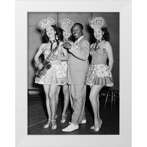 Louis Jordan-Paramount Theater-New York 1946 White Modern Wood Framed Art Print by Gottlieb, William