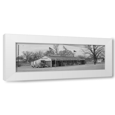 U.S. Highway 80-Texas-between Dallas and Fort Worth. Roadside stand-1942 White Modern Wood Framed Art Print by Rothstein, Arthur