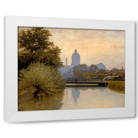 The Canal Morning Effect White Modern Wood Framed Art Print by Gruelle, Richard Buckner