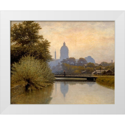 The Canal Morning Effect White Modern Wood Framed Art Print by Gruelle, Richard Buckner