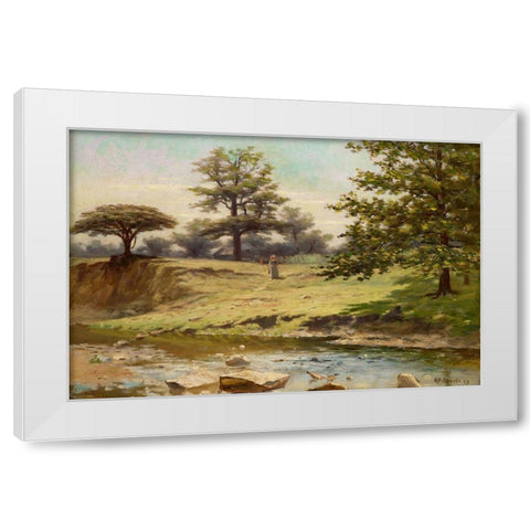 Indiana Landscape White Modern Wood Framed Art Print by Gruelle, Richard Buckner