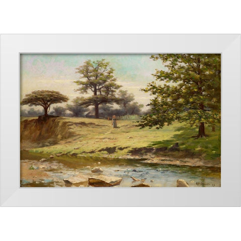 Indiana Landscape White Modern Wood Framed Art Print by Gruelle, Richard Buckner