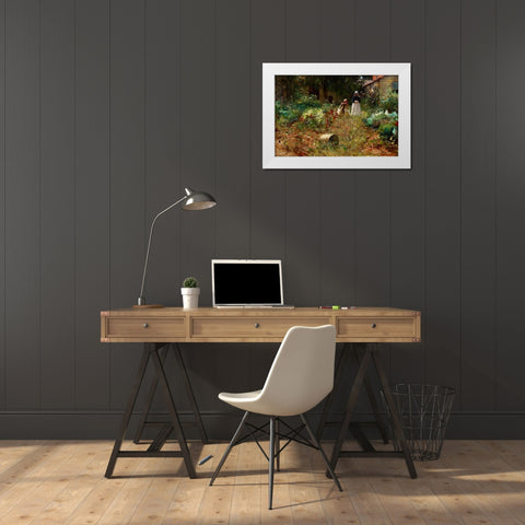 In the Garden White Modern Wood Framed Art Print by Forsyth, William J.