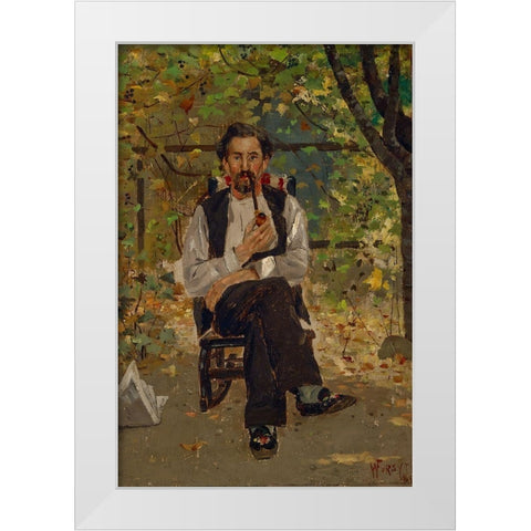 Uncle Con (Conley Highland) White Modern Wood Framed Art Print by Forsyth, William J.