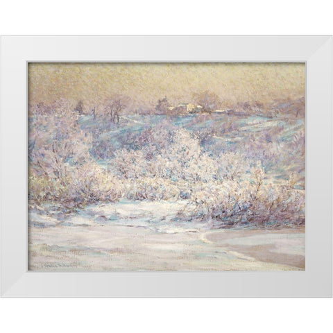Frosty Morning White Modern Wood Framed Art Print by Adams, John Ottis