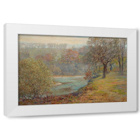 Late Autumn White Modern Wood Framed Art Print by Adams, John Ottis