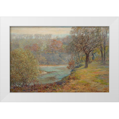 Late Autumn White Modern Wood Framed Art Print by Adams, John Ottis