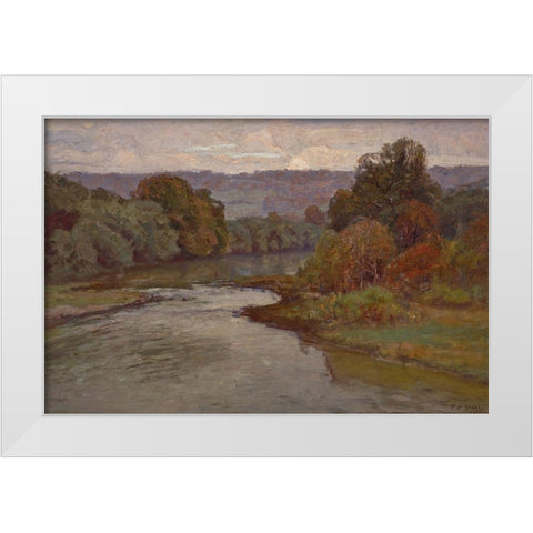 The River   White Modern Wood Framed Art Print by Steele, Theodore Clement