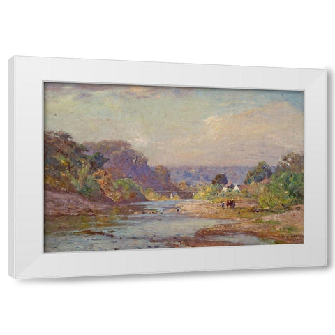 Brookville Landscape White Modern Wood Framed Art Print by Steele, Theodore Clement
