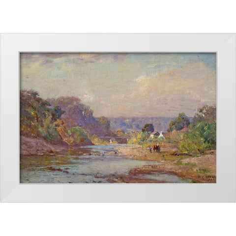Brookville Landscape White Modern Wood Framed Art Print by Steele, Theodore Clement
