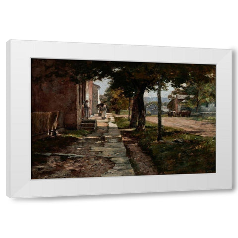Street in Vernon White Modern Wood Framed Art Print by Steele, Theodore Clement