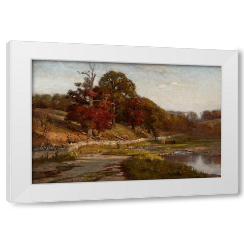 Oaks of Vernon White Modern Wood Framed Art Print by Steele, Theodore Clement