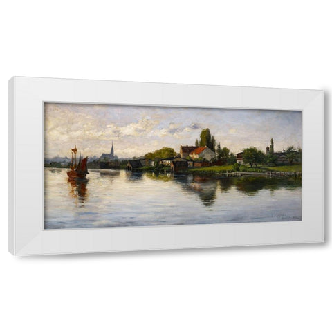 Village of Schliersee-Highlands White Modern Wood Framed Art Print by Steele, Theodore Clement