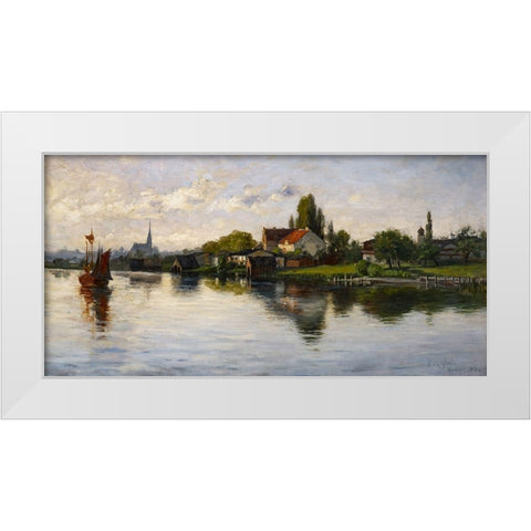 Village of Schliersee-Highlands White Modern Wood Framed Art Print by Steele, Theodore Clement