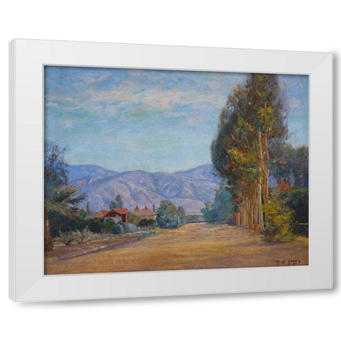 Hills Near Redlands-California White Modern Wood Framed Art Print by Steele, Theodore Clement
