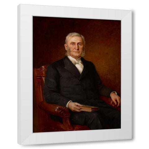 Portrait of Reverend Nathaniel A. Hyde White Modern Wood Framed Art Print by Steele, Theodore Clement