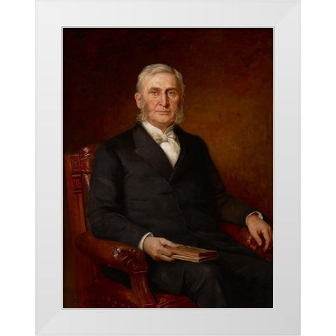 Portrait of Reverend Nathaniel A. Hyde White Modern Wood Framed Art Print by Steele, Theodore Clement