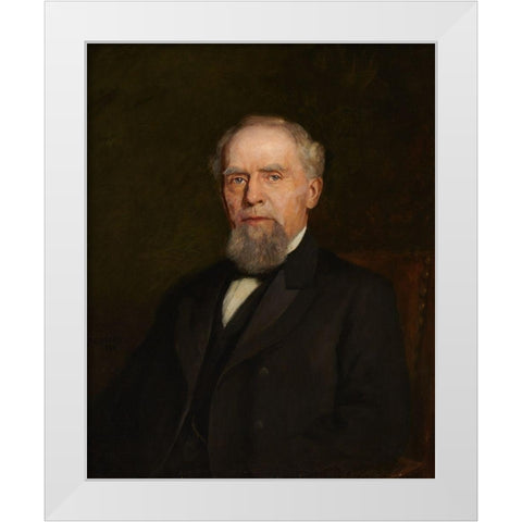 Portrait of William J. Holliday White Modern Wood Framed Art Print by Steele, Theodore Clement