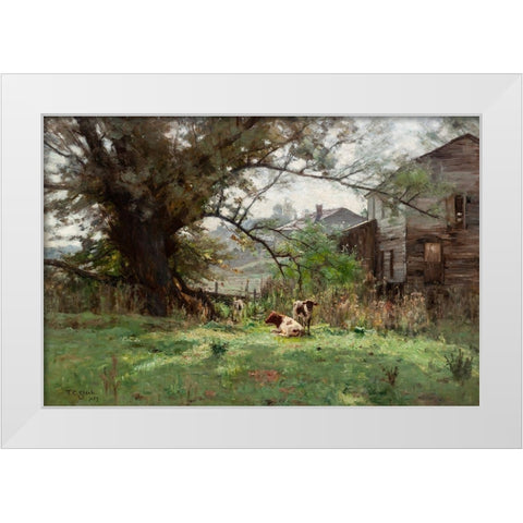 Morning-Old Schofields Mill White Modern Wood Framed Art Print by Steele, Theodore Clement
