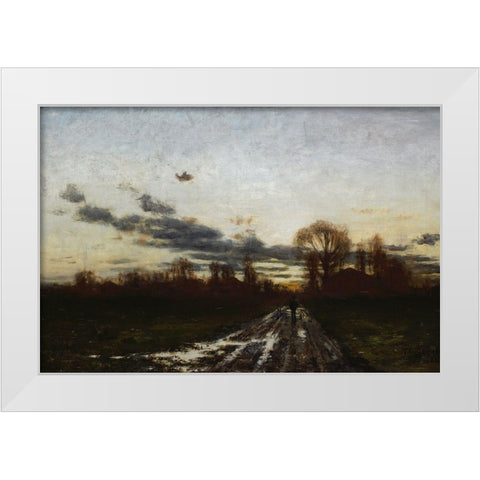 Sunrise White Modern Wood Framed Art Print by Steele, Theodore Clement