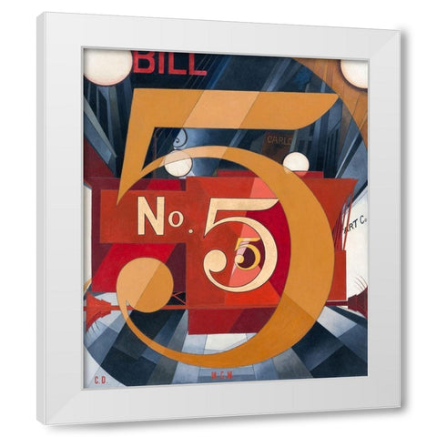 I Saw the Figure 5 in Gold White Modern Wood Framed Art Print by Demuth, Charles