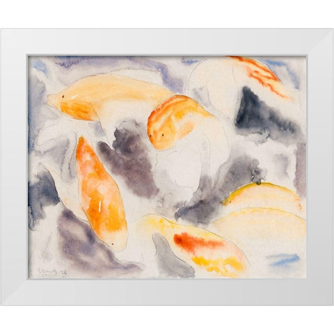 Fish Series-No. 4 White Modern Wood Framed Art Print by Demuth, Charles