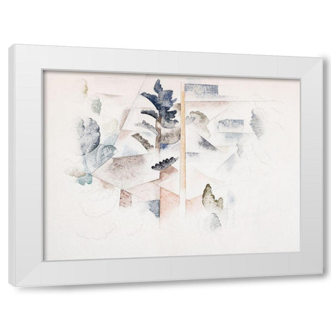 Bermuda-Trees and Architecture White Modern Wood Framed Art Print by Demuth, Charles