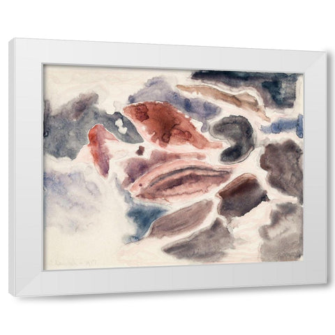 Fish Series-No. 2 White Modern Wood Framed Art Print by Demuth, Charles
