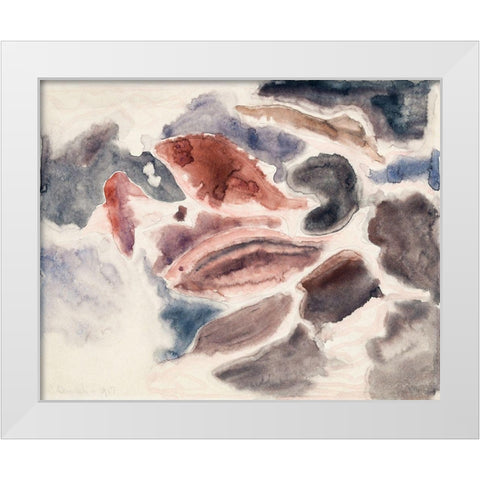 Fish Series-No. 2 White Modern Wood Framed Art Print by Demuth, Charles
