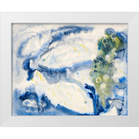 Fish Series-No. 1 White Modern Wood Framed Art Print by Demuth, Charles