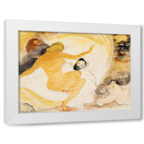 Nana and Count Muffat White Modern Wood Framed Art Print by Demuth, Charles