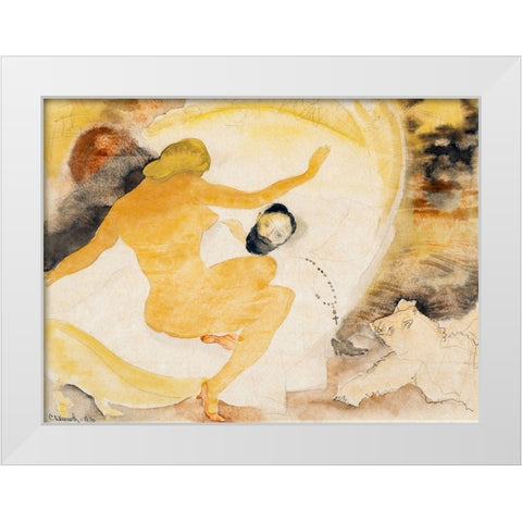 Nana and Count Muffat White Modern Wood Framed Art Print by Demuth, Charles