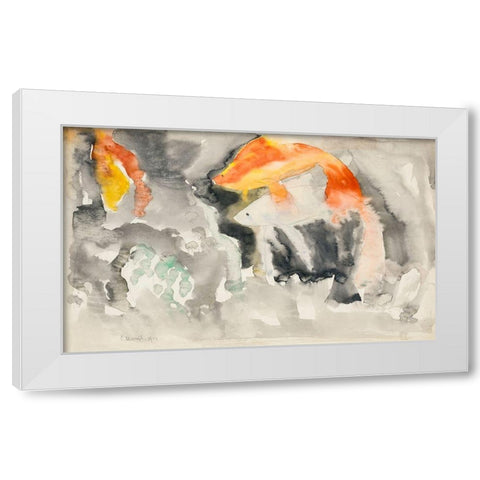 Fish Series-No. 5 White Modern Wood Framed Art Print by Demuth, Charles