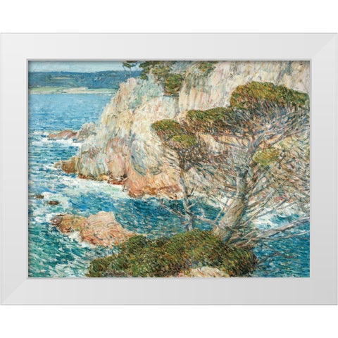 Point Lobos-Carmel White Modern Wood Framed Art Print by Hassam, Childe