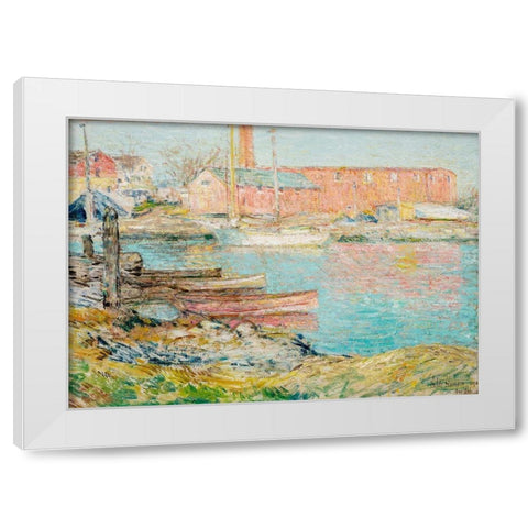 The Red Mill White Modern Wood Framed Art Print by Hassam, Childe
