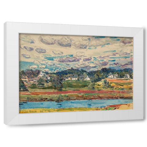 Newfields-New Hampshire White Modern Wood Framed Art Print by Hassam, Childe
