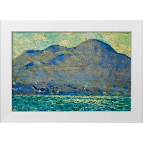 Mt Beacon at Newburgh White Modern Wood Framed Art Print by Hassam, Childe