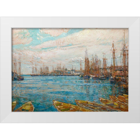 Harbor of a Thousand Masts White Modern Wood Framed Art Print by Hassam, Childe