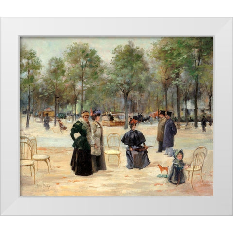 To the Champs Elysees White Modern Wood Framed Art Print by Abel-Truchet, Louis
