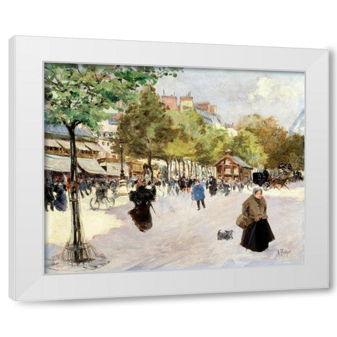 Boulevard de Clichy White Modern Wood Framed Art Print by Abel-Truchet, Louis
