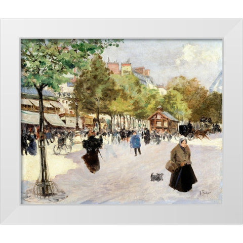 Boulevard de Clichy White Modern Wood Framed Art Print by Abel-Truchet, Louis