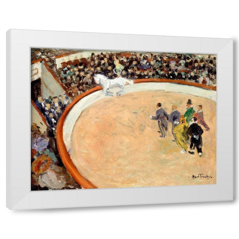 The Medrano circus-boulevard Rochechouard White Modern Wood Framed Art Print by Abel-Truchet, Louis