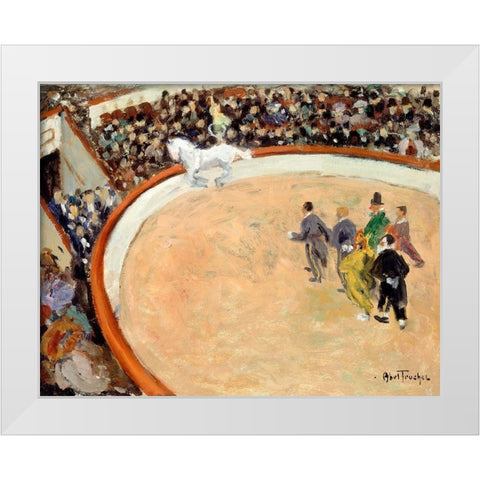 The Medrano circus-boulevard Rochechouard White Modern Wood Framed Art Print by Abel-Truchet, Louis