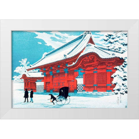 The Red Gate of Hongo in Snow White Modern Wood Framed Art Print by Takahashi, Hiroaki