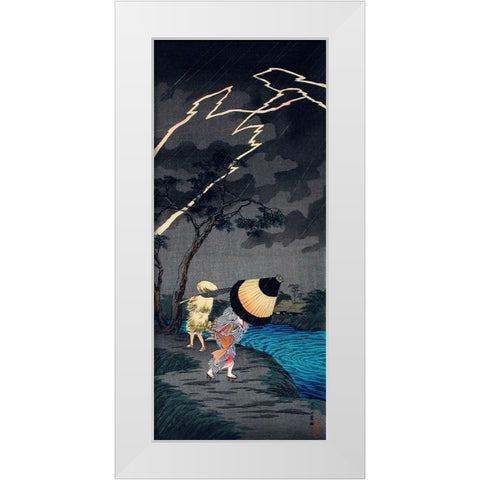 Thunderstorm at Tateishi White Modern Wood Framed Art Print by Takahashi, Hiroaki