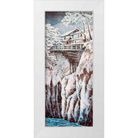 Koshu Monkey Bridge White Modern Wood Framed Art Print by Takahashi, Hiroaki