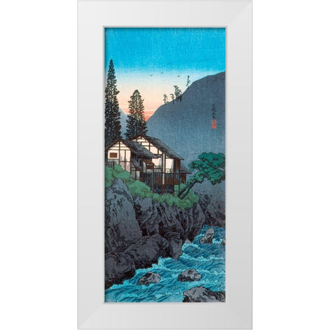 Hakone White Modern Wood Framed Art Print by Takahashi, Hiroaki